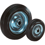 B0493 - Wheels rubber tyres on steel plate rims