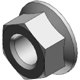 BN 48792 - Hex flange serrated nuts, Coarse thread, Stainless Steel, 18-8, Plain Finish (IFI 145)