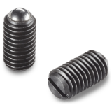 W830 - STEEL SPRING BALL PLUNGER WITH SLOTTED END BLACK-OXIDE STEEL