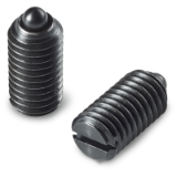 W832 - STEEL SPRING PLUNGER WITH SLOTTED END AND NOSE PIN BLACK-OXIDE STEEL