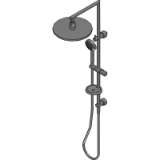 Luminous LED Round Rail Shower with Overhead