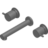 Contemporary Lever Wall Tap Set