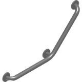 Angled stainless steel grab bar 135°, bright, 400 x 400mm