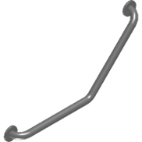 Angled stainless steel grab bar 135°, bright, 400 x 400mm_1
