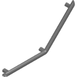 Be-line® matte white angled grab bar 135°, 400 x 400mm