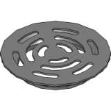 Vertical Floor Drain Combo - Cast Iron 50PVCHDPE Std Body & Stainless Steel Round Grate 100