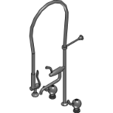 Ezy-Wash Chrome Plated Brass Hob Mtd Conc Mixing Pre-Rinse Unit Type 82 Basin Tap - Pot Filler