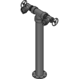 Hydrant Pipe Riser Kit with T-Head, Roll Groove Storz NSW Valves & Caps 100TE x 1100 (Galv)