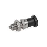 GN 824 - Indexing Plungers, Stainless Steel, with Chamfered Pin, Type BK without rest position, with lock nut