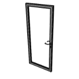 Door single 50 glazing with profile rebate inward opening