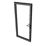 Door single 60 glazing with profile rebate outward opening