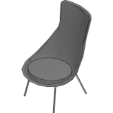 Juxta Lounge Chair High Back Armless Models 45420 45430 45440 45441 45450 45451