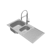 Diaz 1 & 12 Bowl Sink With Drainer