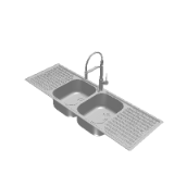 Diaz Double Bowl Sink With Double Drainer