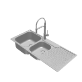 Nu-Petite 1 & 34 Bowl Topmount Sink With Drainer