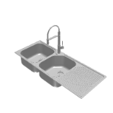 Nu-Petite Double Bowl Topmount Sink With Drainer