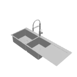 Professional Series 1 & 34 Bowl Topmount Sink with Drainer