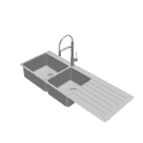 Sonetto 1 & 34 Bowl Topmount Sink With Drainer