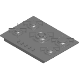 Tramontina gas cooktop in black tempered glass with carbon steel trivets, auto ignition, and 5 burners_1