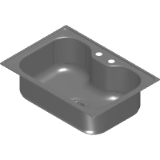 Tramontina 69 x 49 cm satin-finish stainless steel inset sink with valve