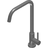 Single stainless steel worktop faucet