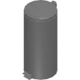 Tramontina stainless steel pedal trash bin with a polished finish and removable internal bucket 30 L