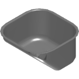 Polished stainless steel inset laundry sink 40x40 cm