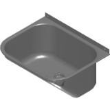 Polished stainless steel wall laundry sink 50x40 cm