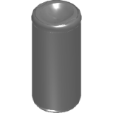Tramontina 40L stainless steel swing bin with a polished finish, with a black polypropylene lid