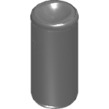 Tramontina 40L stainless steel swing bin with a Scotch Brite finish, with a brown polypropylene lid