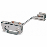 790-301 - Busbar carrier, for busbars Cu 10 mm x 3 mm, single side, angled, for DIN 35 rail