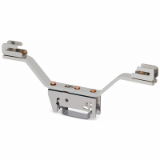 790-311 - Busbar carrier, for busbars Cu 10 mm x 3 mm, both sides, angled, for DIN 35 rail