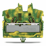 2052-317 - 2-conductor miniature through terminal block, with operating slots, 2.5 mm², with snap-in mounting foot, side and center marking, with test port, Push-in CAGE CLAMP®
